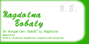 magdolna bobaly business card